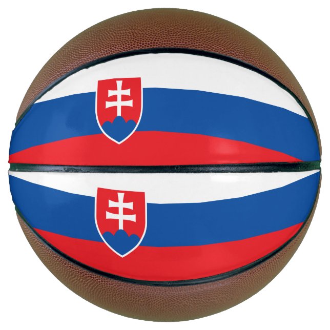Fullsize Basketball with Flag of Slovakia (Front)