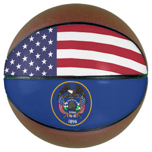 Fullsize Basketball with Flag of Utah