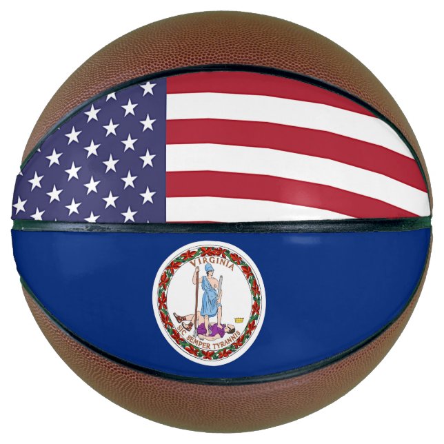 Fullsize Basketball with Flag of Virginia (Front)