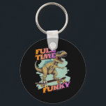 Fulltime Funky Funny Dinosaur Skateboarding  Key Ring<br><div class="desc">Fulltime Funky Funny Dinosaur Skateboarding</div>