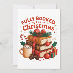 Fully Booked For Christmas Cosy Xmas Holiday Books Card