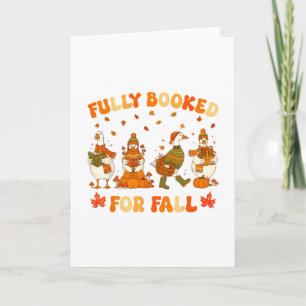 Fully Booked For Fall Books Pumpkin Autumn Thanksg Card