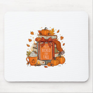 Fully Booked For Fall Books Pumpkin Autumn Thanksg Mouse Pad