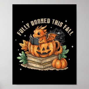 Fully Booked This Fall Bookworm Dragon Autumn Read Poster