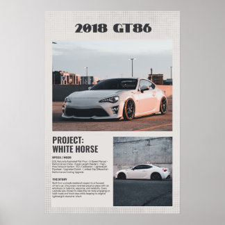 Fully Custom Car spec board Magazine style Poster