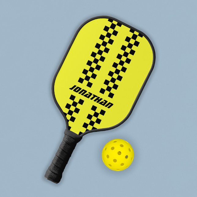 Fully Custom Colours Double Chequered Stripes Pickleball Paddle (Creator Uploaded)