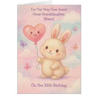 Fully Custom Great-Granddaughter Birthday Card