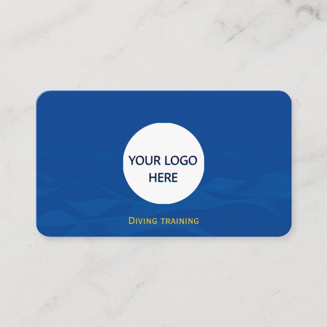 Fully Customisable Blue Waves Business Card (Front)