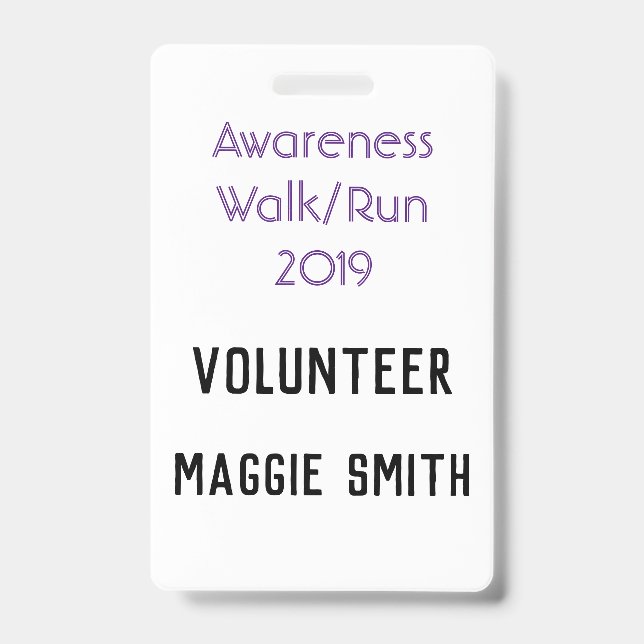 Fully Customisable Cancer Ribbons badge ID Badge (Front)
