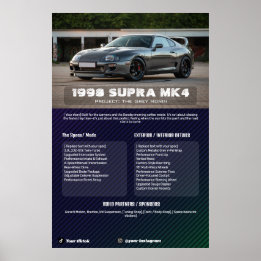 Fully customisable Car Show Spec Board Poster