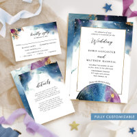 Fully Customisable, Celestial Blue Purple Wedding