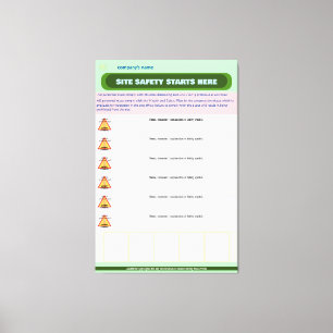 Fully Customisable Construction Site Safety Board Canvas Print