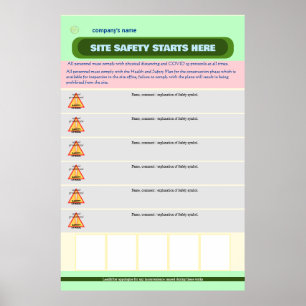 Fully Customisable Construction Site Safety Board Poster