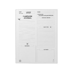 Fully Customisable D&D Campaign Journal Notepad