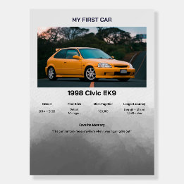 Fully Customisable First Car memory foamcore board