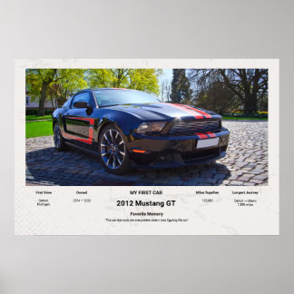 Fully Customisable First Car memory foamcore board Poster