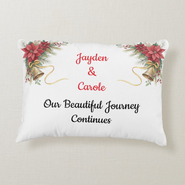 Fully Customisable First Christmas ornament Decorative Cushion (Back)