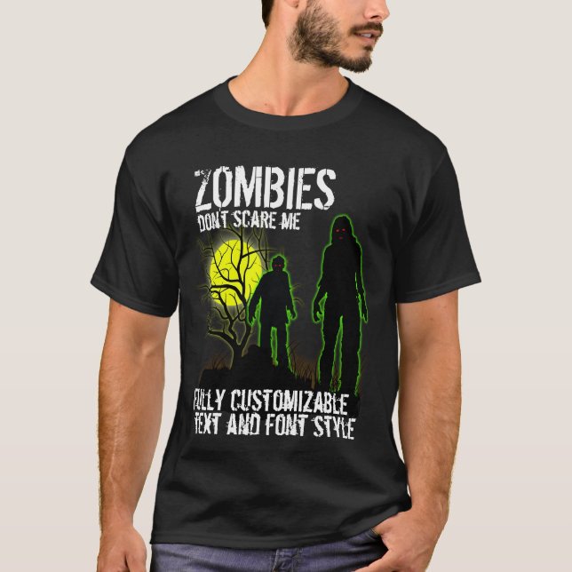 Fully Customisable Halloween Design with Zombies T-Shirt (Front)