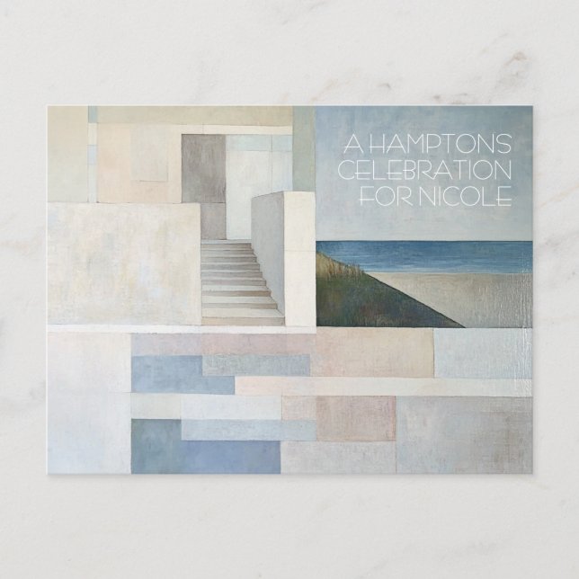 Fully Customisable Hamptons Beach Card (Front)