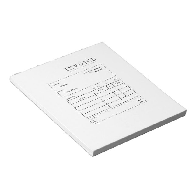 fully customisable Invoice Notepad (Angled)