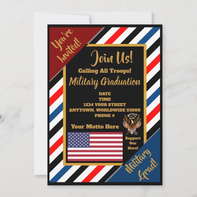 Fully Customisable Military Invitations (Front)