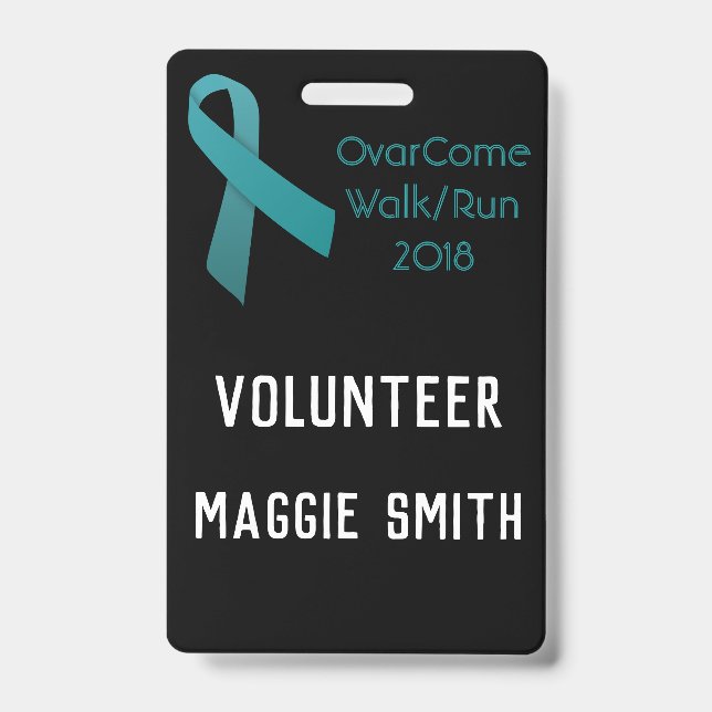 Fully Customisable Ovarian Cancer badge ID Badge (Front)