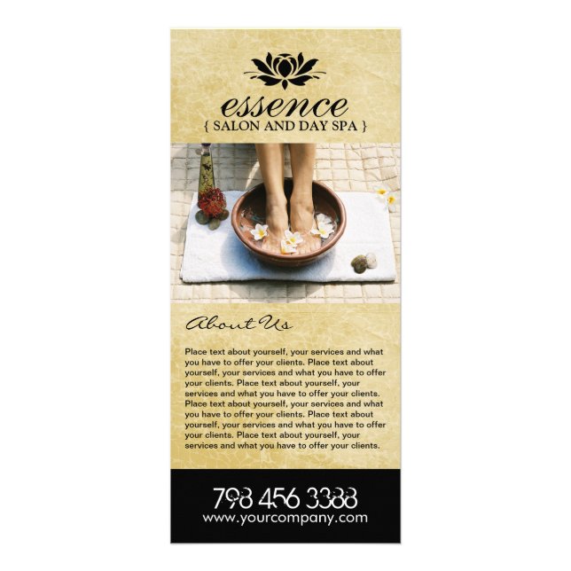 Fully Customisable Salon Menu Rack Card (Front)