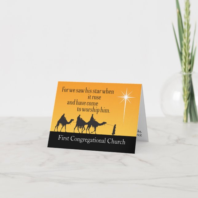 Fully Customisable Three Wise Men Christmas Holiday Card (Front)