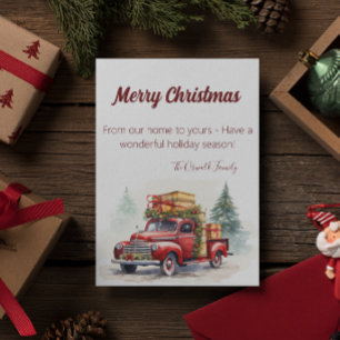 Fully Customisable Vintage Truck Christmas Card