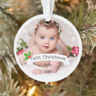 Fully Customised Baby's first Christmas Ornament