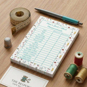 Fully Customizable Body Measurements Chart Notepad