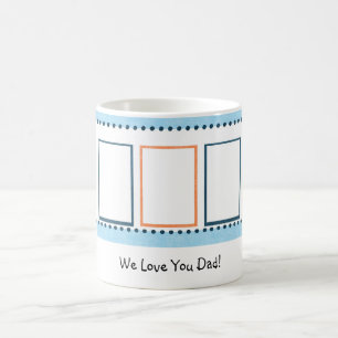 fully customizeable blue & orange photo mug