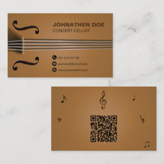 Fully Editable Cellist Business Card