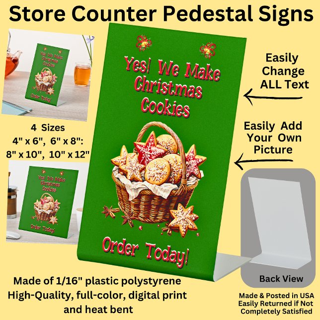 Fully Editable Christmas Cookies Pedestal Sign (Creator Uploaded)