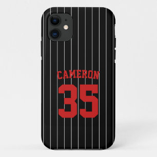 Fully Editable Colors Baseball Jersey Stripes Name iPhone 11 Case
