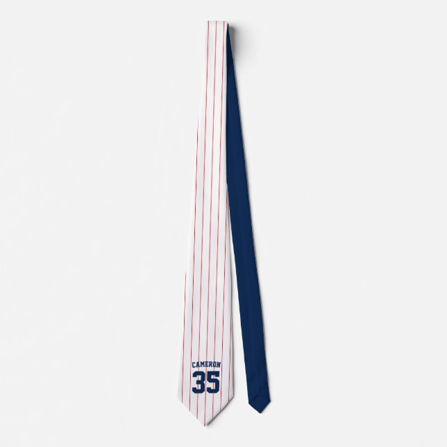 Fully Editable Colors Baseball Jersey Stripes Name Tie (Front)