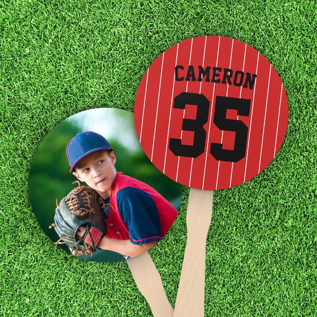 Fully Editable Colours Baseball Jersey Stripes Hand Fan (Creator Uploaded)