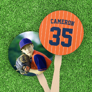 Fully Editable Colours Baseball Jersey Stripes Hand Fan