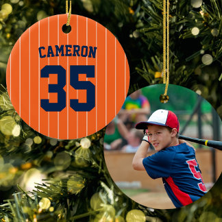 Fully Editable Colours Baseball Jersey Stripes Nam Ceramic Ornament