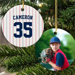 Fully Editable Colours Baseball Jersey Stripes Nam Ceramic Ornament