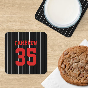 Fully Editable Colours Baseball Jersey Stripes Nam Coaster