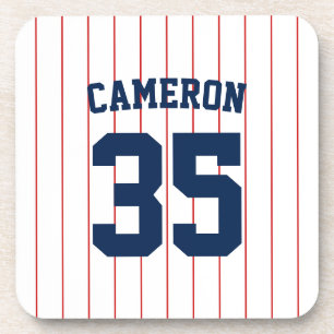 Fully Editable Colours Baseball Jersey Stripes Nam Coaster