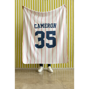 Fully Editable Colours Baseball Jersey Stripes Nam Sherpa Blanket