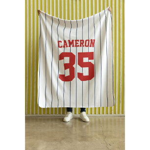 Fully Editable Colours Baseball Jersey Stripes Nam Sherpa Blanket