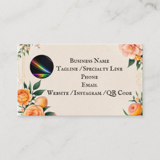 Fully editable Elegant Peach Floral Business Card
