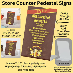 Fully Editable Oktoberfest Desserts for Cake Store Pedestal Sign