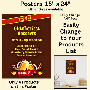 Fully Editable Oktoberfest Desserts for Cake Store Poster