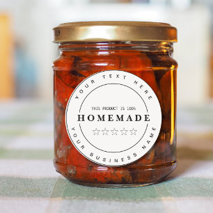 Fully editable Small Business HOMEMADE Classic Round Sticker