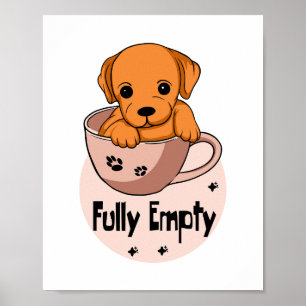 Fully empty Kawaii orang puppy in a coffee mug Poster