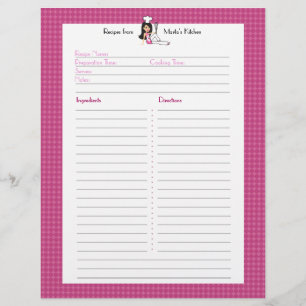 Fully Illustrated Recipe Page Custom Letterhead